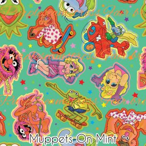 Muppets on Mint - Fabric