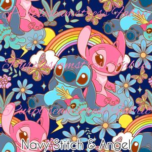 Navy Stitch & Angel - Fabric