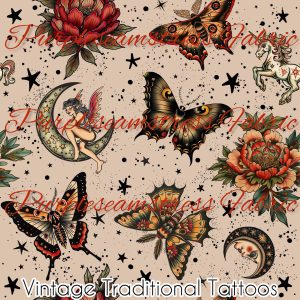 Vintage Traditional Tattoos - Fabric
