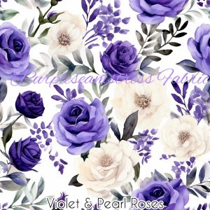 Violet & Pearl Roses - Fabric