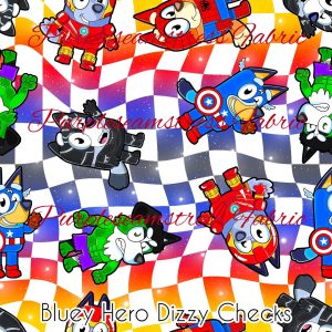 Bluey Hero Dizzy Checks - Fabric