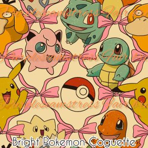 Bright Pokemon Coquette - Fabric