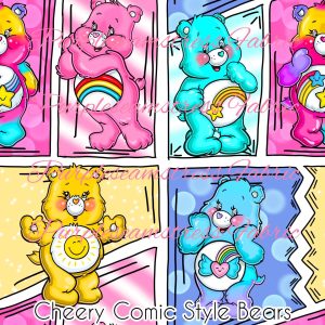 Cheery Comic Style Bears - Fabric