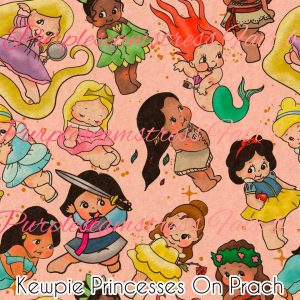 Kewpie Princesses on Peach - Fabric