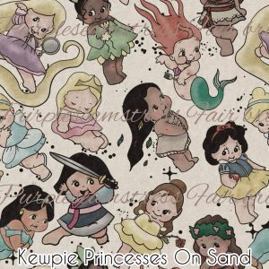 Kewpie Princesses on Sand - Fabric