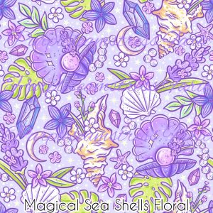 Magical Seashells Floral - Fabric