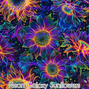 Neon Galaxy Sunflowers - Fabric