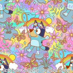 Rainbow Butterfly Catcher Bluey - Fabric