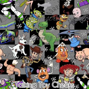 Talking Toy Checks - Fabric