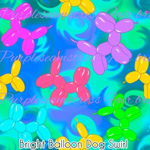 Bright Balloon Dog Swirl - Fabric
