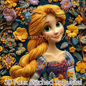 3D Faux Stitched Rapunzel - Fabric