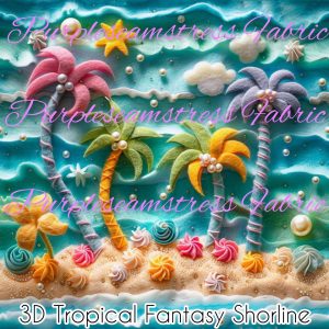3D Tropical Fantasy Shoreline - Fabric