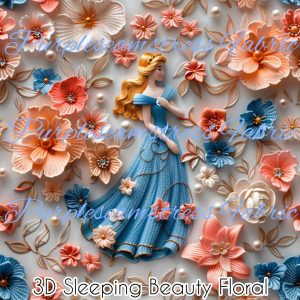 3D Sleeping Beauty Floral - Fabric
