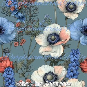Boho Chic Anemones - Fabric