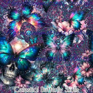 Celestial Butterfly Skulls - Fabric