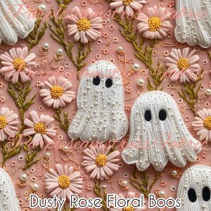 Dusty Rose Floral Boos - Fabric