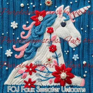 FOJ Faux Sweater Unicorn - Fabric