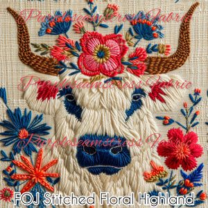 FOJ Stitched Floral Highland - Fabric
