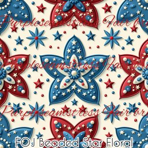 FOJ Beaded Star Floral - Fabric