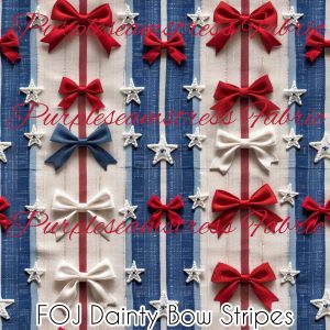 FOJ Dainty Bow Stripes - Fabric
