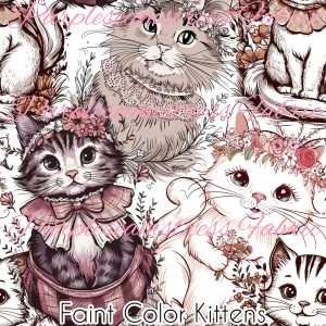 Faint Color Kittens - Fabric