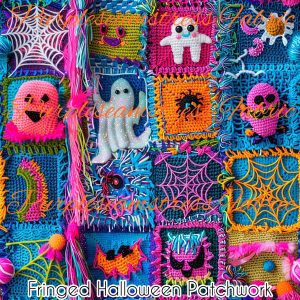 Fringed Halloween Patchwork - Fabric