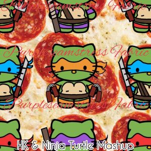 HK & Ninja Turtle Mashup - Fabric