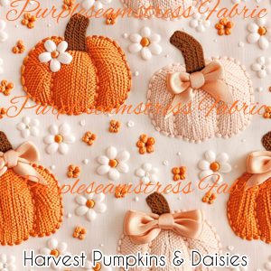 Harvest Pumpkins & Daisies - Fabric