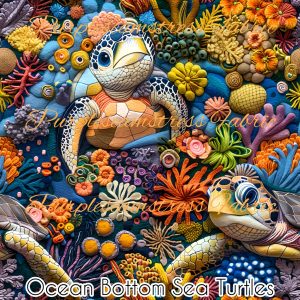 Ocean Bottom Sea Turtles - Fabric