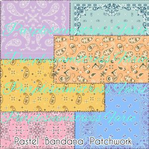 Pastel Bandana Patchwork - Fabric