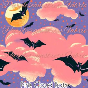 Pink Cloud Bats - Fabric