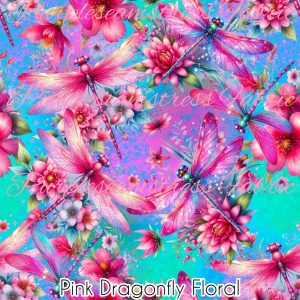 Pink Dragonfly Floral - Fabric