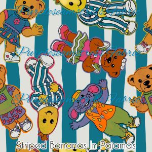 Striped Bananas in Pajamas - Fabric