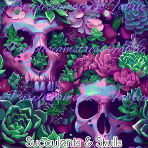 Succulents & Skulls - Fabric