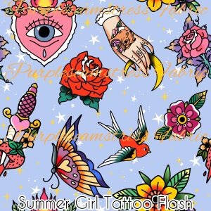Summer Girl Tattoo Flash - Fabric