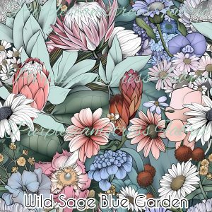 Wild Sage Blue Garden - Fabric