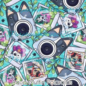 Aqua Muffin Polariods - Fabric