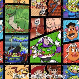 Black Comic Toy Story - Fabric