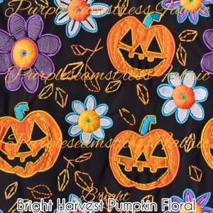 Bright Harvest Pumpkin Floral - Fabric