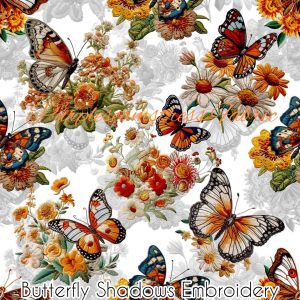 Butterfly Shadows Embriodery - Fabric