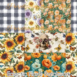 Eclectic Floral Patchwork - Fabric