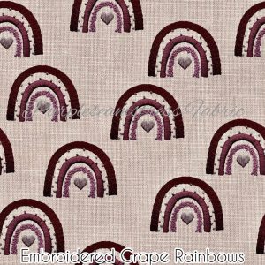Embroidered Grape Rainbows - Fabric
