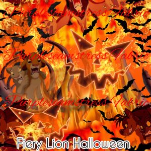 Fiery Lion Halloween - Fabric