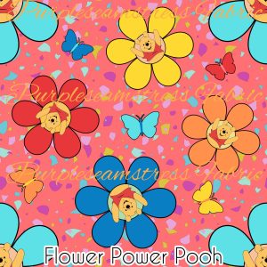 Flower Power Pooh - Fabric