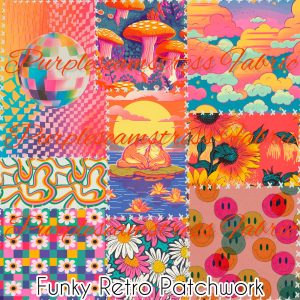 Funky Retro Patchwork - Fabric