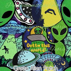 Green Alien Patch - Fabric