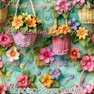Hanging Flower Baskets - Fabric