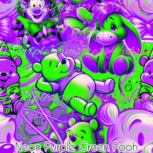 Neon Purple Green Pooh - Fabric