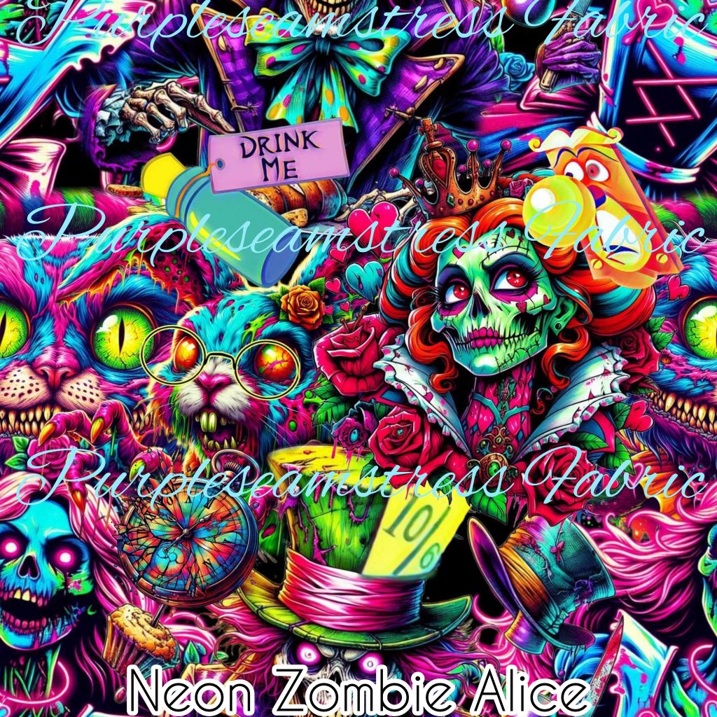 Neon Zombie Alice – Purpleseamstress Fabric