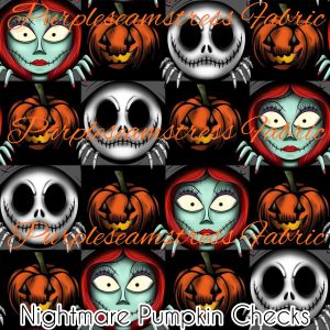 Nightmare Pumpkin Checks - Fabric